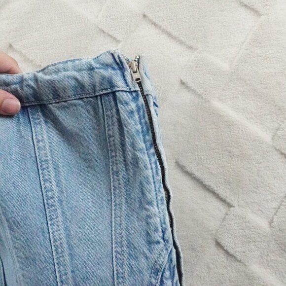 Zara Light Blue Denim Bustier Top - Picture 4 of 9